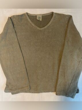 Earth Creations Neutral V-Neck Pullover Sweatshirt - M - Made in USA